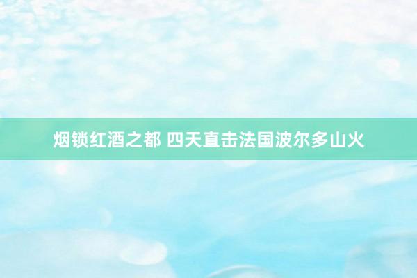 烟锁红酒之都 四天直击法国波尔多山火