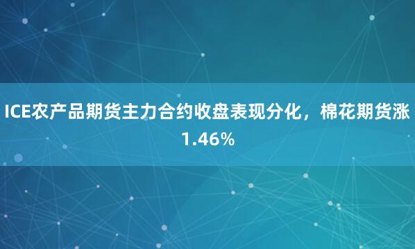 ICE农产品期货主力合约收盘表现分化，棉花期货涨1.46%