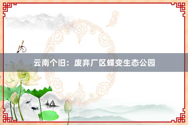 云南个旧：废弃厂区蝶变生态公园