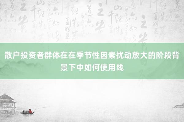 散户投资者群体在在季节性因素扰动放大的阶段背景下中如何使用线