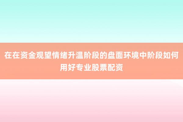 在在资金观望情绪升温阶段的盘面环境中阶段如何用好专业股票配资