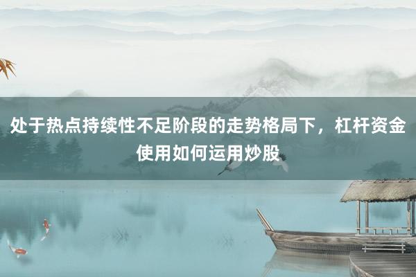 处于热点持续性不足阶段的走势格局下，杠杆资金使用如何运用炒股