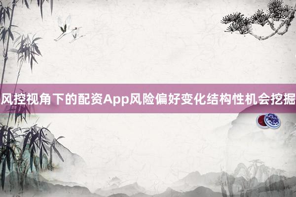风控视角下的配资App风险偏好变化结构性机会挖掘