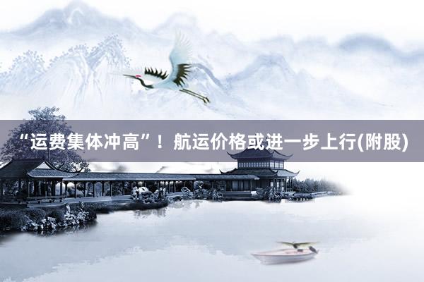 “运费集体冲高”！航运价格或进一步上行(附股)