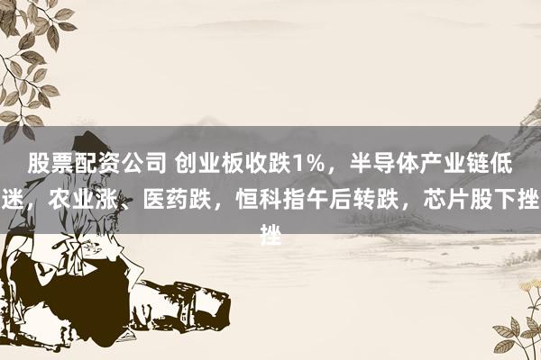 股票配资公司 创业板收跌1%，半导体产业链低迷，农业涨、医药跌，恒科指午后转跌，芯片股下挫