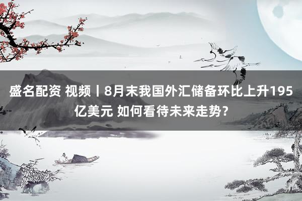 盛名配资 视频丨8月末我国外汇储备环比上升195亿美元 如何看待未来走势？