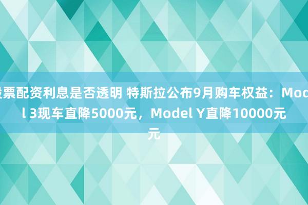 股票配资利息是否透明 特斯拉公布9月购车权益：Model 3现车直降5000元，Model Y直降10000元