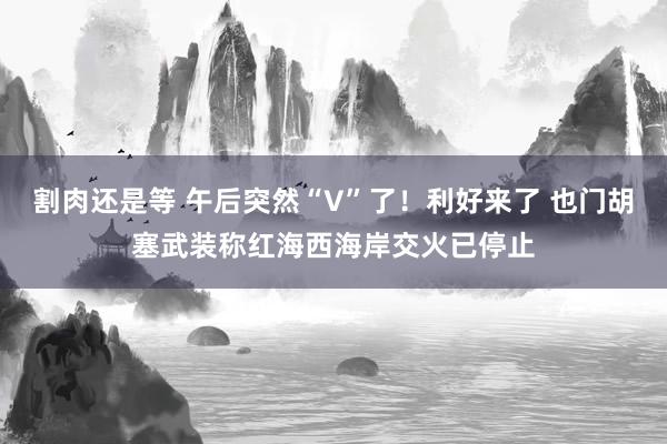 割肉还是等 午后突然“V”了！利好来了 也门胡塞武装称红海西海岸交火已停止
