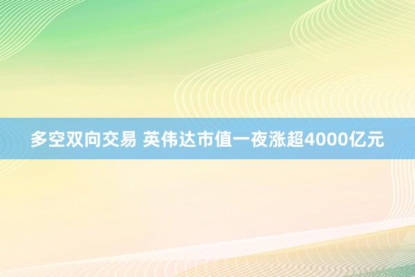 多空双向交易 英伟达市值一夜涨超4000亿元