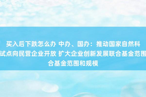 买入后下跌怎么办 中办、国办：推动国家自然科学基金试点向民营企业开放 扩大企业创新发展联合基金范围和规模