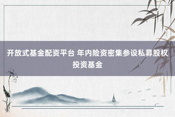 开放式基金配资平台 年内险资密集参设私募股权投资基金